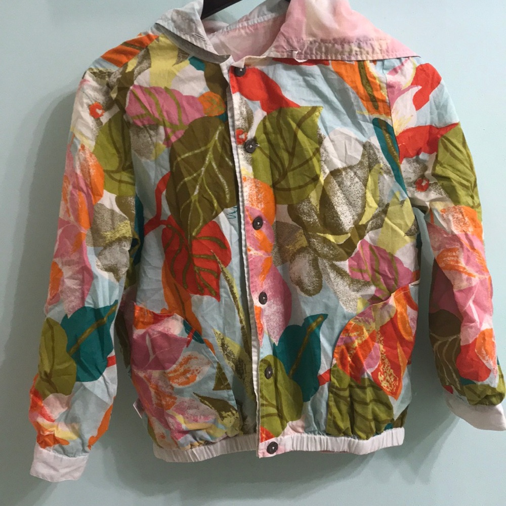 Floral flip rain jacket
